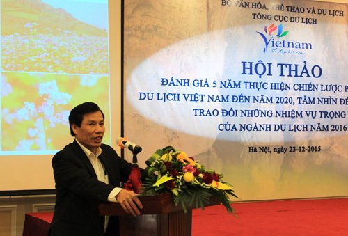 Thứ trưởng Bộ VHTTDL Nguyễn Ngọc Thiện phát biểu tại hội thảo